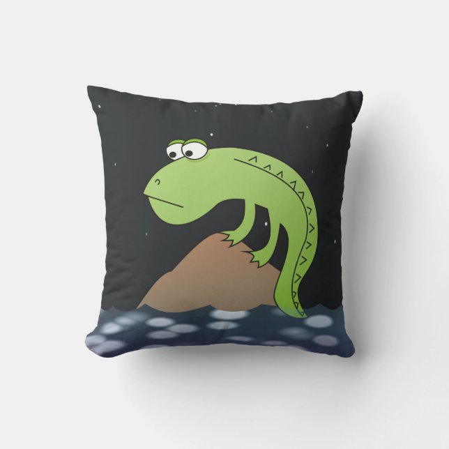 Sad Lizard at Night Funny Pillows (Front)
