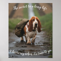 Sad & Lonely Pets Poster Print:  Basset Secret