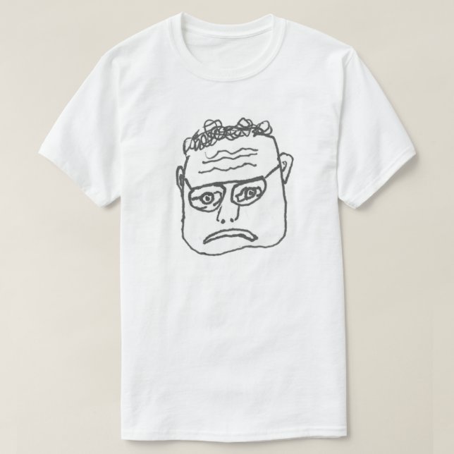 Sad man frown hand drawn face shirt (Design Front)
