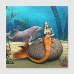 Sad Mermaid and Dolphin