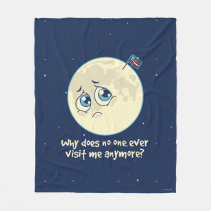 Sad Moon Fleece Blanket
