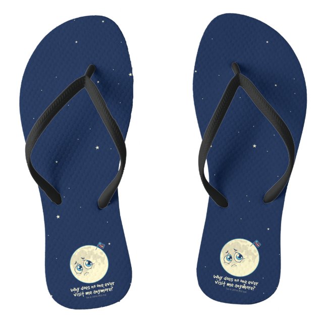 Sad Moon Flip Flops (Footbed)