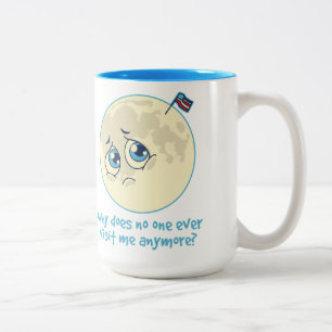 Sad Moon Two-Tone Coffee Mug