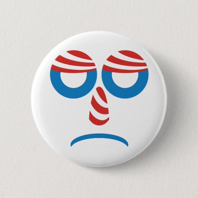 Sad Obama Button Pin (Front)