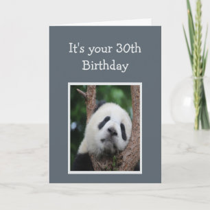Sad Panda Bear 30th Thirty Happy Birthday Humour Card