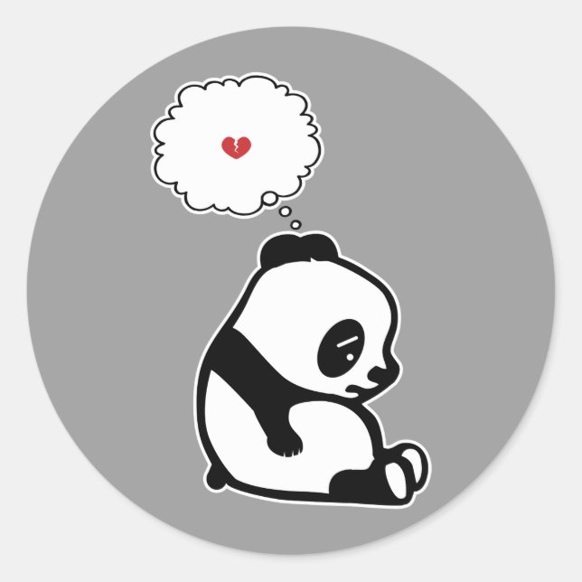 Sad Panda Classic Round Sticker (Front)