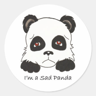 Sad Panda Classic Round Sticker