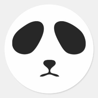 Sad panda face classic round sticker