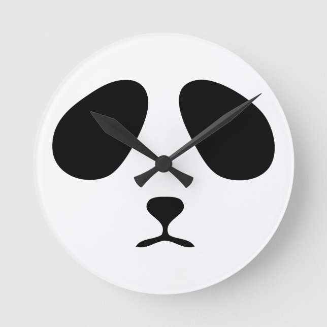 Sad panda face wall clock (Front)