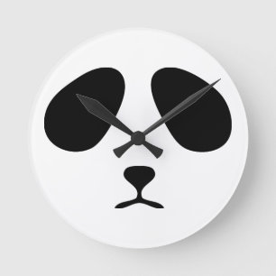 Sad panda face wall clock