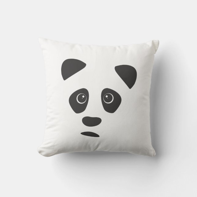 Sad Panda Throw Pillow (Front)