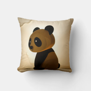 Sad Panda Throw Pillow
