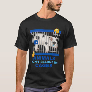 Sad Pig Animals Don'T Belong In Cages Cruelty Free T-Shirt