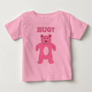 Sad Pink Bear - Hug? Baby T-Shirt