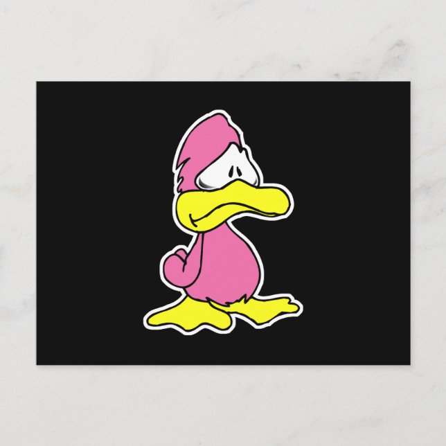 sad pink duck postcard (Front)