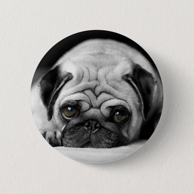 Sad Pug 2 Inch Round Button (Front)