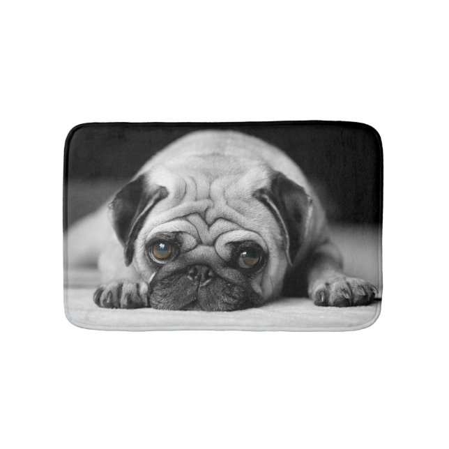 Sad Pug Bath Mat (Front)
