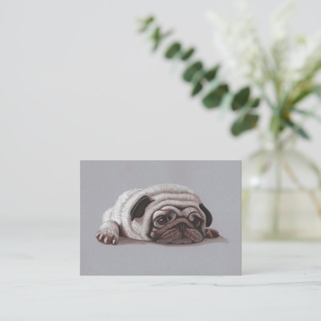 Sad Pug Card (Standing Front)