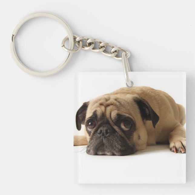 Sad Pug Keychain (Front)