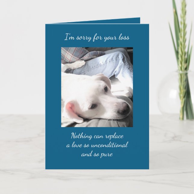 Sad Puppy Dog with Dad Sorry for Loss Sympathy Card (Front)