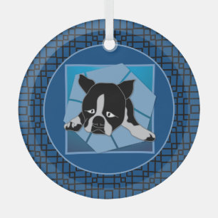 Sad Puppy Glass Ornament