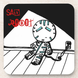 Sad Robot Coasters - Set of 6