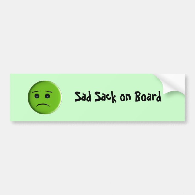 Sad Sack on Board Bumper Sticker (Front)