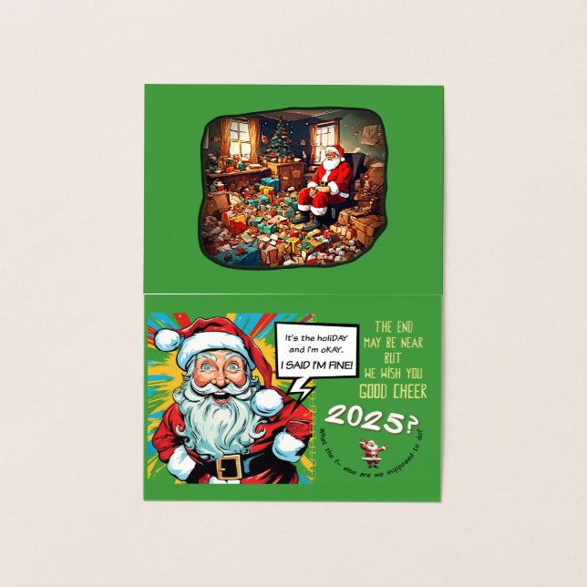 Sad Santa Brings Cheer Foil Card (Inside)