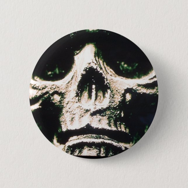 Sad Skull 2 Inch Round Button (Front)