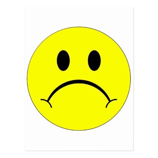 Sad Smiley Face Happy Smile Expression Smilie Postcard | Zazzle