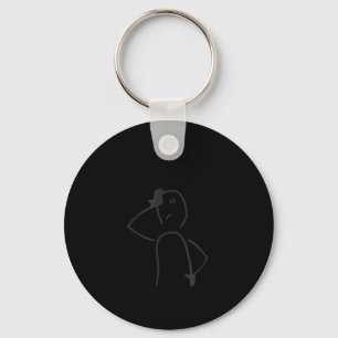 Sad Stick Figure Fisherman No Fishing Today Father Keychain