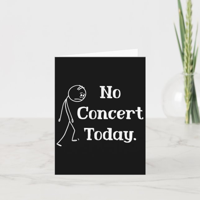 Sad Stick Figure Music Concert Lovers Tee - No Con Card (Front)