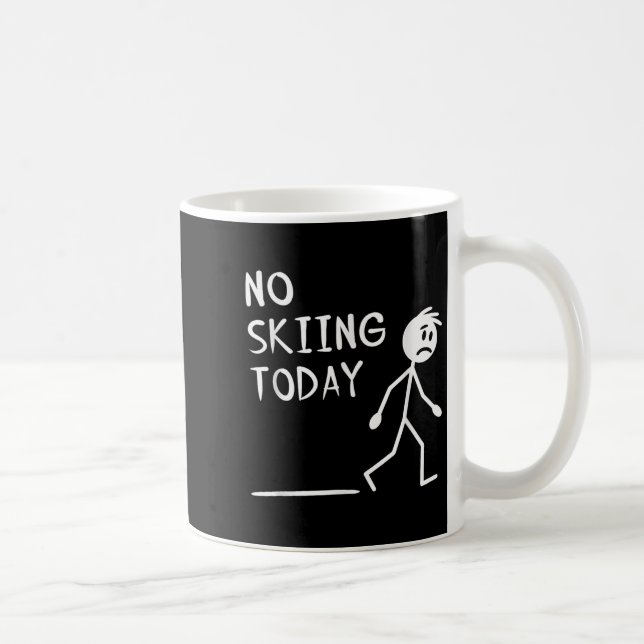 Sad Stick Man No Skiing Today Fathers Day  Coffee Mug (Right)