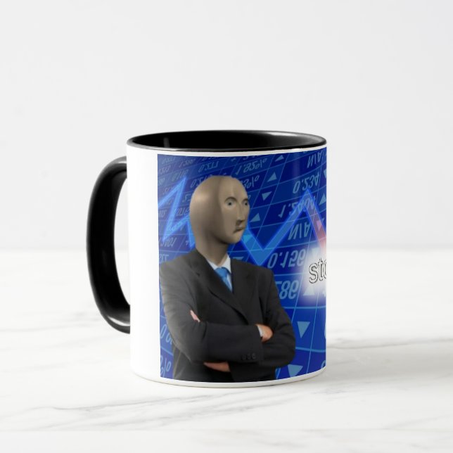 Sad Stonks Meme Mug (Front Left)