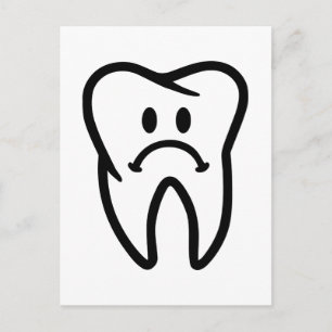 Sad tooth face postcard