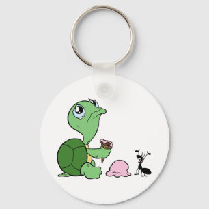 Sad Turtle Happy Ant Keychain