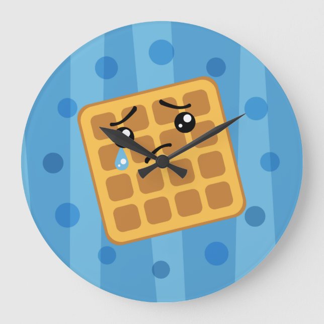 Sad Waffle Large Clock (Front)