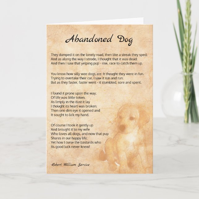 Sad with Happy Ending Rescued Dog Poem Card (Front)