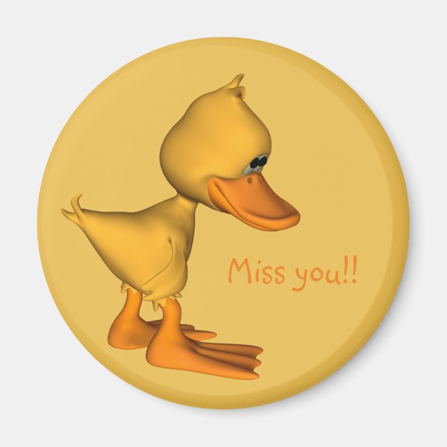 Sad Yellow Duck Magnet (Front)