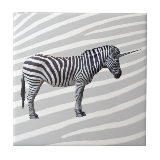 Sad Zebra Unicorn Tile (Front)