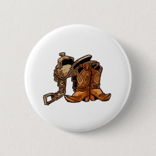 Saddle and Boots 2 Inch Round Button