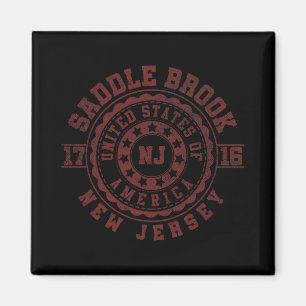 Saddle Brook Nj New Jersey Vintage City Apparels  Magnet