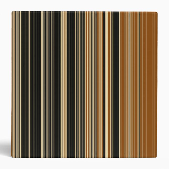 Saddle Brown and Black Striped Pattern Binder (Front)