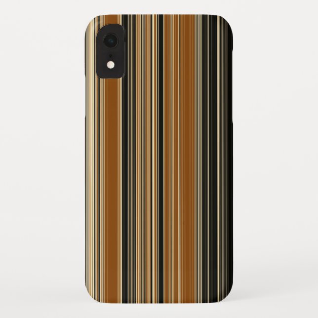 Saddle Brown and Black Striped Pattern Case-Mate iPhone Case (Back)