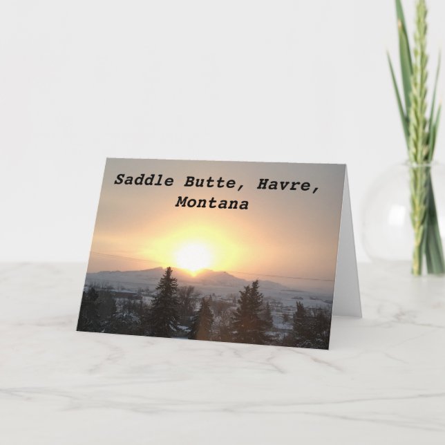 Saddle Butte, Havre Montana Card (Front)
