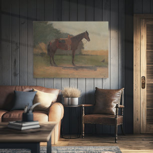 "Saddle Horse in Farm Yard" by Winslow Homer Canvas Print