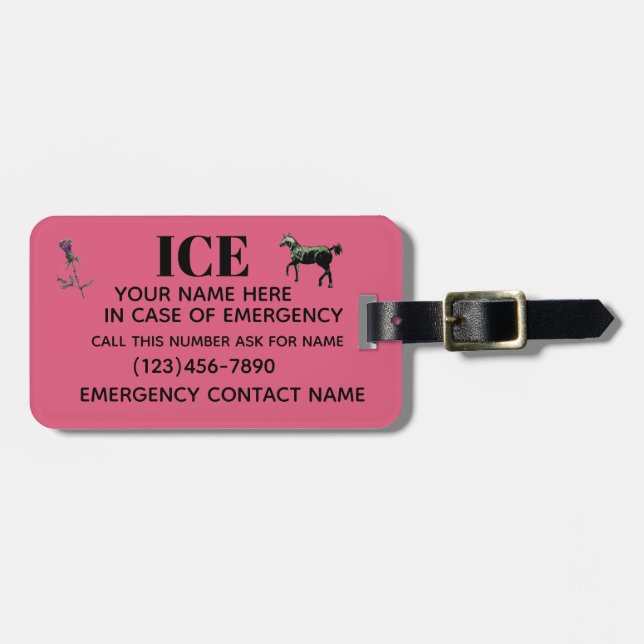 SADDLE IN CASE OF EMERGENCY TAG Luggage Tag (Front Horizontal)