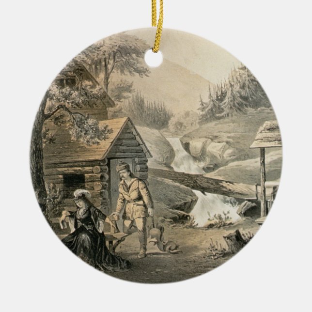 'Saddle Mending', Poster for 'Davy Crockett' starr Ceramic Ornament (Front)