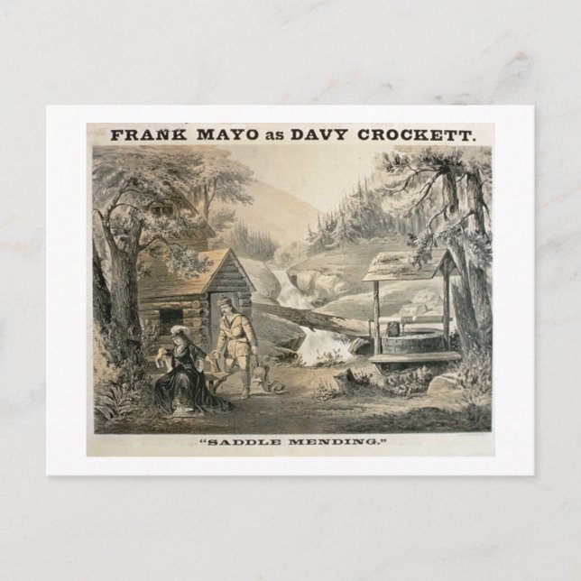'Saddle Mending', Poster for 'Davy Crockett' starr Postcard (Front)