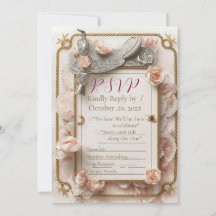  Saddle & Sparkle – Western Wedding RSVP Card